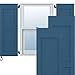 Ekena Millwork RW101FP15X48HBH Two Equal Flat Panel Exterior Wood Shutters, 15"W x 48"H, Sojourn Blue