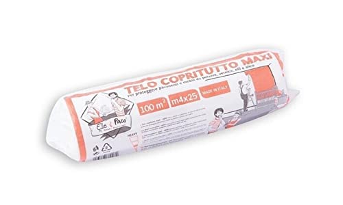 Telo copritutto multiuso 4x25 m 100 m² per pittura, vernice, acqua, polvere e umidità