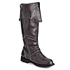 Medieval Knight Boots for Adults Cosplay - Viking Retro Long Shaft Leather Cuffed Shoes - Pu Leather Boots Renaissance Plus Size Boot Shoes with Belt Buckle Halloween Viking Cosplay Brown #1