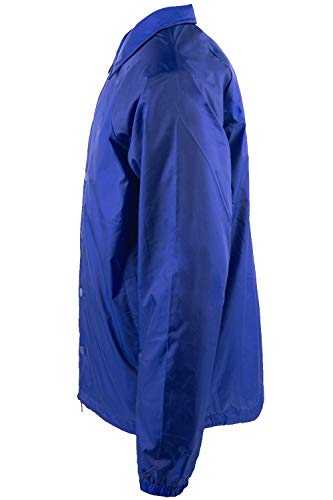 Shaka Wear Men’s Coach Jacket – Classic Windbreaker Nylon Water Resistance Relaxed Fit Snaps Blank Coat Cj13 Royal L #TOP2