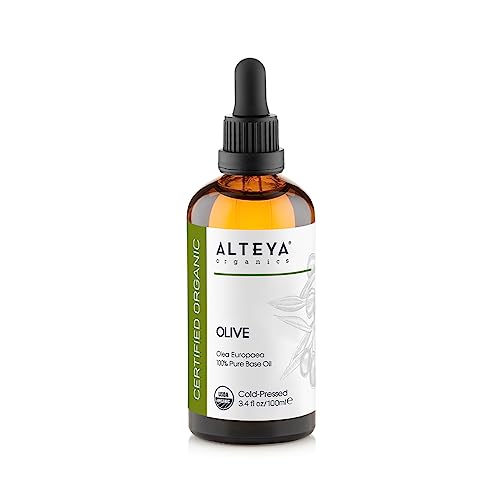 Huile d'olive biologique Alteya 100 ml - Huile de support d'olive naturelle pure certifiée 100% USDA - Traitement de la peau hydratant, nourrissant et de...