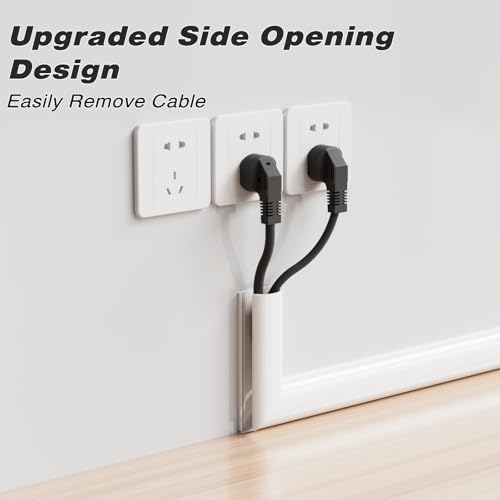 78" Silicone Cord Hider for 2-3 Cords,Flexible Side-Opening Self-Adhesive Cord Covers for Wires on Wall Mount TV,Easier Setup for Home Office Cable Management Wire Hider,1.1" W x 0.6" H,White by MUSRCYIO - Used condition - Image 3