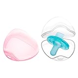 LANEYLI Pacifier Case (2 Pack, Clear, Pink)