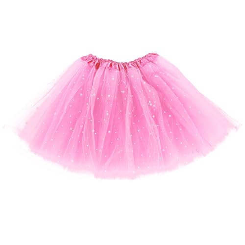 Tüllrock Damen 3 Lagen Tüll Rock mit Pailletten