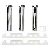 3 Rack Boot Angelrutenhalter Edelstahl 3 Verbindungsrohre Angelrute Rack Heavy Duty Marine Grade Rostfrei für Yacht RV Fischerboot