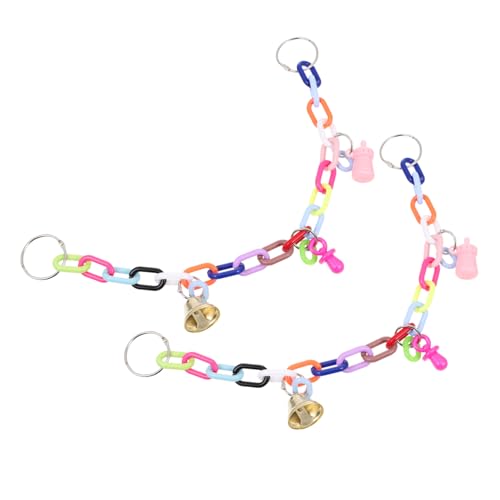 COLLBATH 2Pcs Durable Parrot Swing Playthings Soft Chain Bridges for Birds Interactive for Enrichment Activity for Cage Setup and Playtime