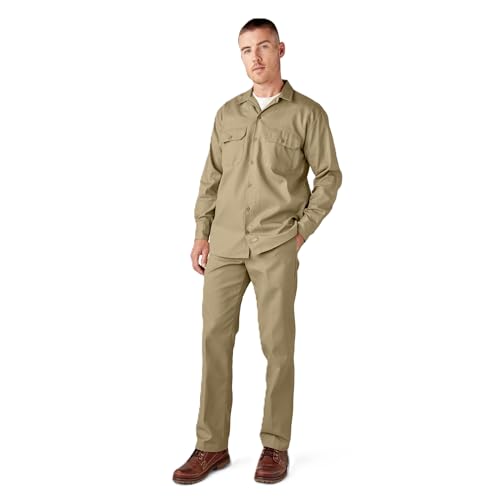 Dickies Long Sleeve Work Shirt, Khaki, L