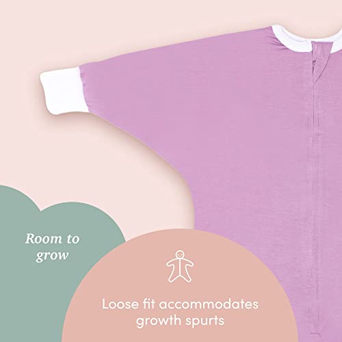 Image of SleepingBaby Flying Squirrel Toddler Pajamas with Practical Zipper for Quick Diaper Changes and Travel Comfort - Lavender - 2-3T