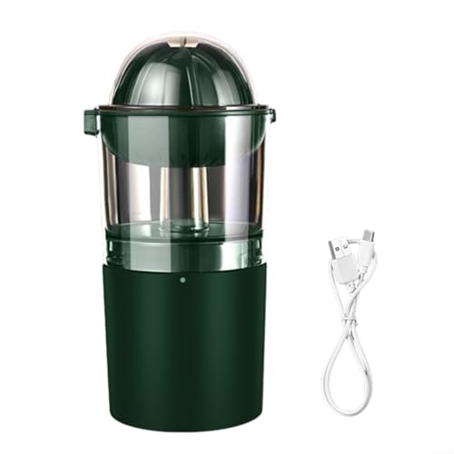 Alanmoship Presse-agrumes électrique rechargeable par USB, grande capacité, fonctionnement silencieux, en acier inoxydable, orange et citron (vert)