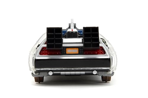 Back to The Future Part III 1:24 Time Machine Rail Wheels Die-Cast Car, Toys for Kids and Adults Silver - Image 4