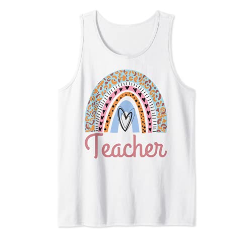 Insegnante Torna A Scuola Donne Leopardo Arcobaleno Insegn Canotta