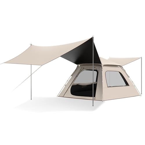 Carpa de camping 2 en 1 con toldo y tapete térmico miniatura 1