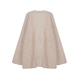 Lazy Cardigan Falda de Talle Alto con Tirantes de Punto Conjunto de Tres Piezas-Chaqueta de Leche al Horno de Avena-S