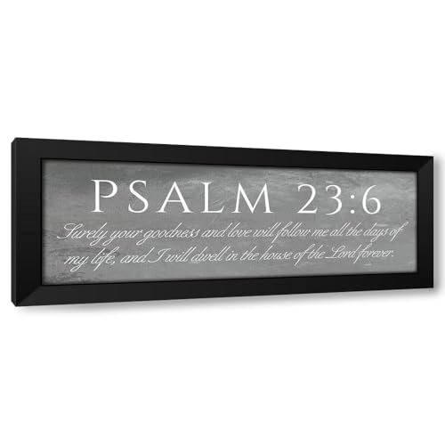 Villa, Mlli 24x11 Black Modern Framed Art Print Titled Psalm 23:6