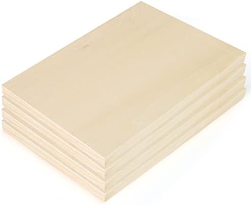 Belle Vous Unfinished Wooden Canvas Painting Boards (4 Pack) - 30 x 40cm / 12 x 16 Inches - Natural Basswood Panel - Mixed Media Cradle Panels for Encaustic Art, Paint Pouring & Crafts