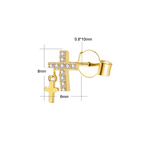 Aoedej Cross Stud Earrings Sterling Silver Cubic Zirconia Religious Cross Earrings Stud For Women And Men (Style 9) #TOP1