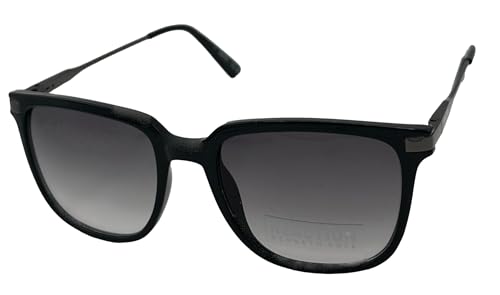 Kenneth Cole Reaction Mens Shiny Black W/Gun Plastic Sunglass, KC1400 1B