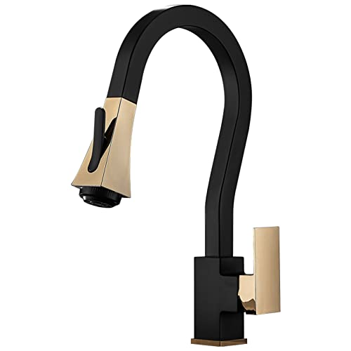 Robinet de traction noire mitigeur extractible avec jet orientable