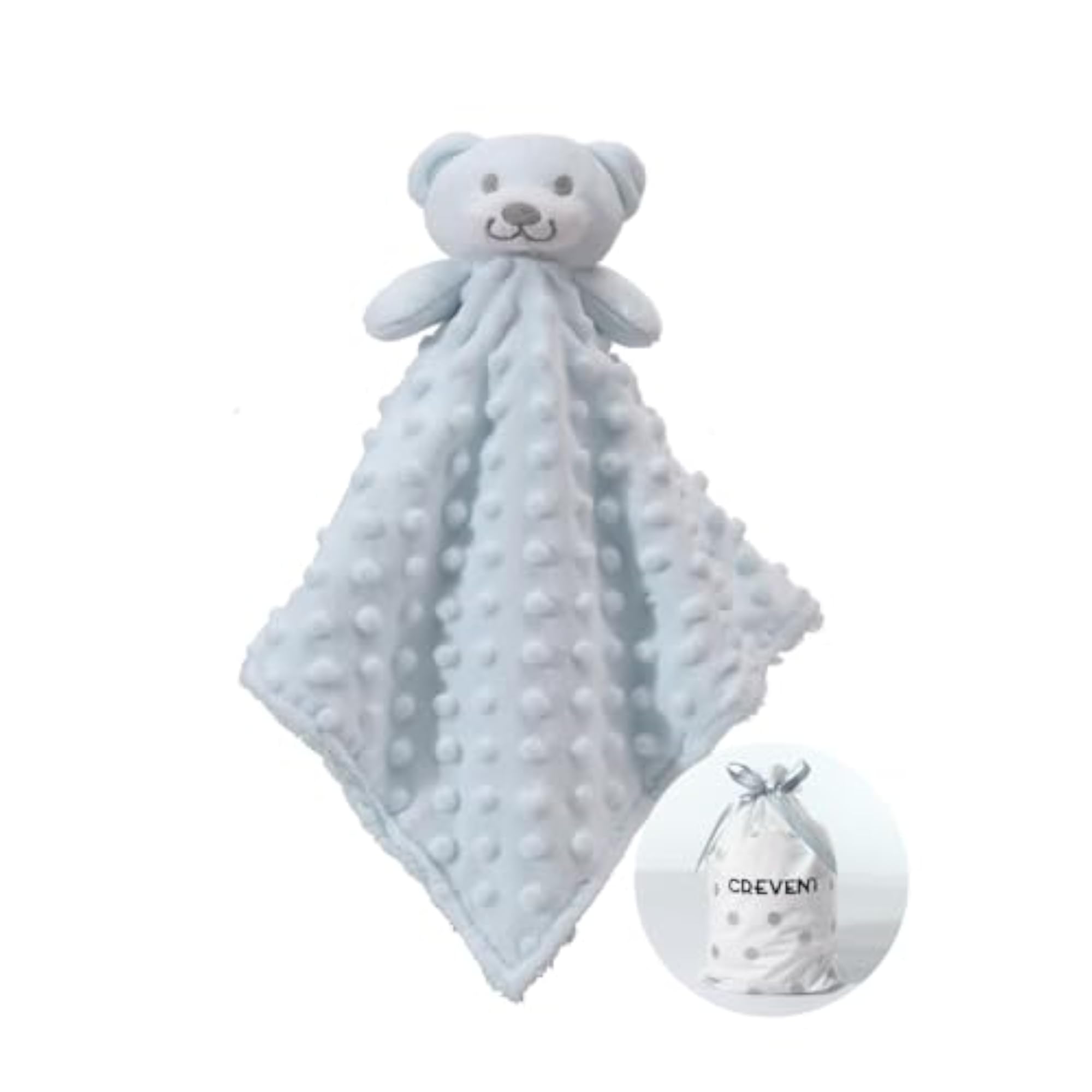Cozy Plush Baby Security Blanket Lovey, Blue Bear