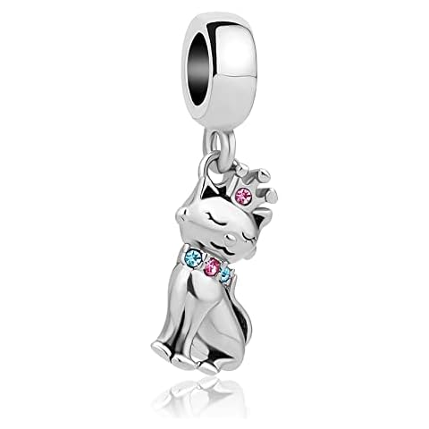 LSxAB Cute Cat with Mouse Charm Compatible with Pandora Charms Bracelets Cover