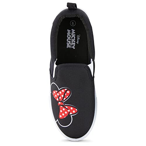Disney Ladies Mickey and Minnie Shoes - Ladies Classic Mickey and Minnie Mouse Slip On Sneakers Mickey and Minnie Mouse Canvas Slip On Sneakers3