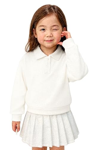 Image of JC JUMMY COUTURE Kids Long Sleeve Polo Shirt, Classic Collared Style, Available in White, Black and Brown, Cotton Blend, School Uniform