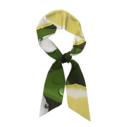Satin Bandanas Head Scarf For Women Hair Scarves Fresh Lemon Satin Neck Scarf Silk Bandana