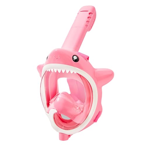 Oxtxuzdm Snorkels de cara completa para niños con vista panorámica de 180 grados, antifugas, antivaho, plegable, parte superior seca, esnórquel de cara completa