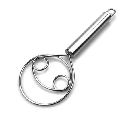 ImegaZ Stainless Steel Hand mixer Dough Whisker Bread Whisker Baking Tool for Bread Pastry or Pizza Dough Pack of 2