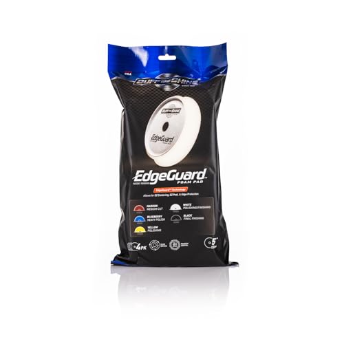 Image of Buff and Shine - EdgeGuard Foam Buffing Pads - White - 5 inch Polishing and Finishing Pad - Pack of 4