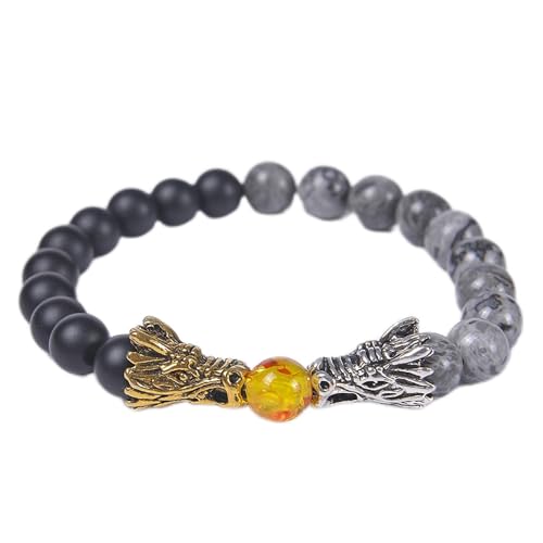 Giwotu Natural Black Lava Stone & White Howlite Buddha...