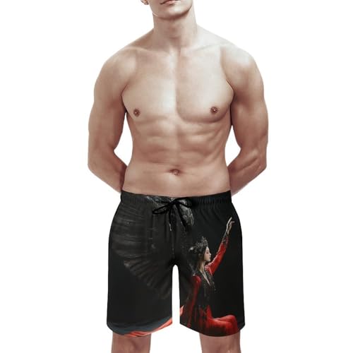 Black Angel Men's Swim Trunks Quick Dry Board Shorts Hawaiian Beach Shorts With Pocket3