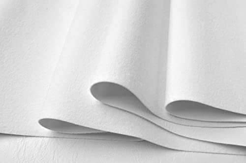 Image of Wento Thick 1 Yard Faux Leather Soft Skin Grain PU Fabric for Furniture Cover, Reupholster Sofa Chairs, Cushions, Vinyl Upholstery (1yard, White)