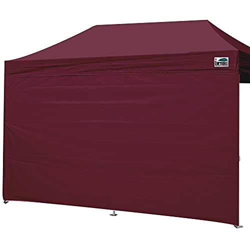 Image of Eurmax USA 10x20 Pop Up Canopy SunWall-UV Protection for Tents,Blocks Sunlight&Wind,Water Resistant Side Wall Only,Easy Hook & Loop Installation,Fit for 20FT Straight Leg Shelters&Gazebo,Burgundy