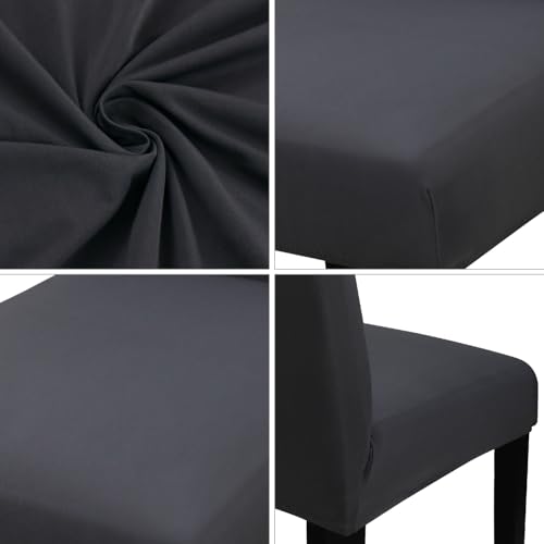 JQinHome Dining Chair Covers Dining Room Chair Slipcovers, 2 Pack High Stretch Removable Washable Parsons Chair Slipcover for Home Party Hotel Wedding Ceremony (Grey)