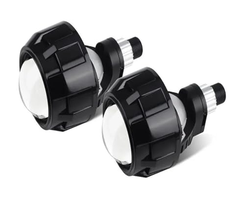 Image of Third Brake Light 6000K White Bi- Projector Lens Headlight 2.5 inch Head Lamp Lenses H4 H7 9005 9006 Adapter Turbo Fan Light 120W 20000LM (2x LHD Black Mask)