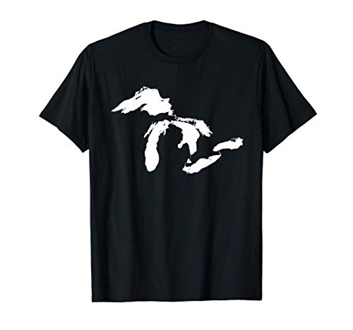State of Michigan Great Lakes Water Map Camiseta