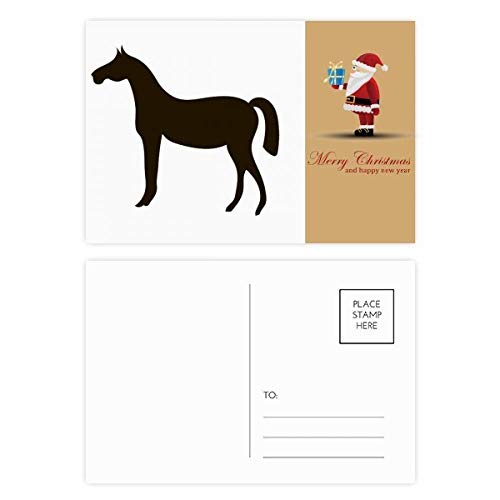 Cartes postales cheval noir de Noël pour partager la tendresse des fêtes en famille