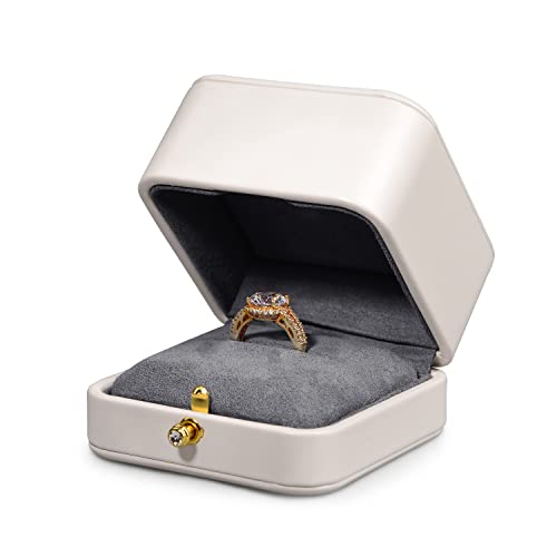 Boîte à anneau en cuir PU pour une demande en mariage inoubliable