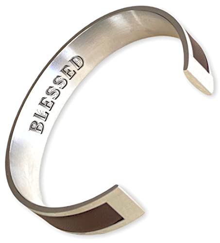 Begenuine Store Blessed Mens Bracelet Stainless Steel Open Cuff Bangle Leather Gift For Husband Boyfriend Fathers Day Birthday #TOP7