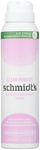 Schmidts Deodorant Clean Powder Deodorant Spray, 3.2 OZ