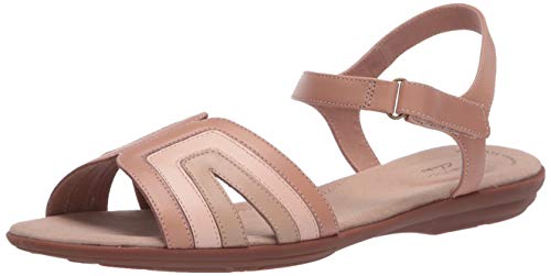 Clarks Women's Ada Mist Sandal, Praline Leather Combi, 3.5 UK