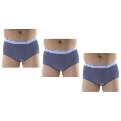 3-Pack Men's Gray Classic Regular Absorbency Washable Reusable Incontinence Briefs Large (Waist 38-40) #TOP7