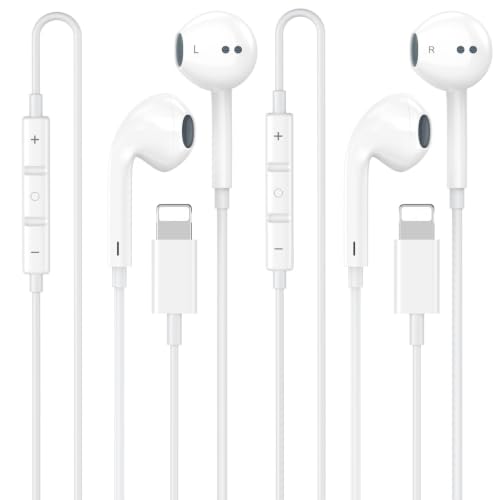 Image of Apple MFi Certified iPhone Headphones Wired with Lightning Connector 2 Pack | Wired In-Ear Earphones /Earbuds iPhone, Support Control Music /Phone Calls /Volume, Compatible with iPhone 14 13 12 11 Pro Max