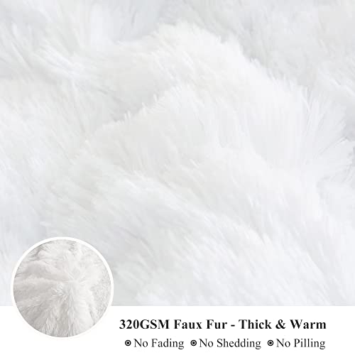 Image of XeGe Plush Shaggy Duvet Cover, Luxury Ultra Soft Crystal Velvet Fuzzy Bedding 1PC(1 Faux Fur Duvet Cover), Fluffy Furry Comforter Cover with Zipper Closure(Queen, White)