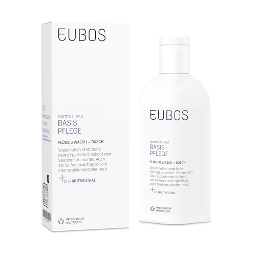 EUBOS BASIS PFLEGE FLÜSSIG WASCH + DUSCH | Waschlotion statt Seife | gegen unreine Haut | schonende Körperreinigung | Hautverträglichkeit dermatologisch bestätigt | pH-hautneutral