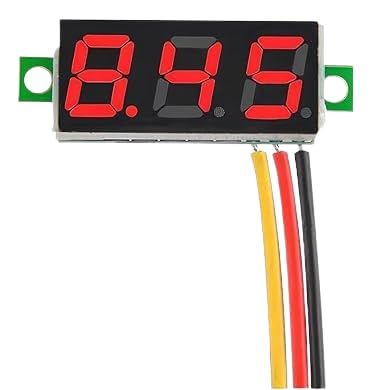 Mini Digital DC Voltmeter Display Module, 0V to 100V LED Panel Voltage Meter with Wire, Red Digits on Black-image-21
