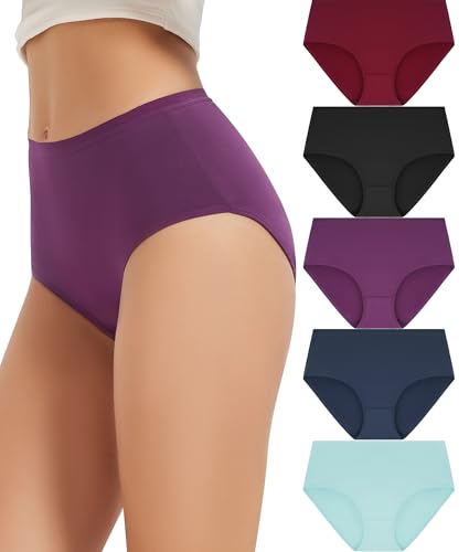 Bobelle Wear Unterhosen Damen,Hohe Taille Slips Baumwolle Unterwäsche, Stretch Atmungsaktiv Panties Weich 5er Pack (XL,Multicolor01 Bobelle Wear Unterhosen Damen,Hohe Taille Slips Baumwolle Unterwäsche, Stretch Atmungsaktiv Panties Weich 5er Pack (XL,Multicolor01