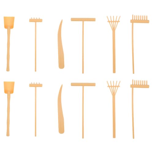 TOPPERFUN 2 conjuntos de ancinho de areia para mesa de areia, mini zen, ferramentas de jardim, minia