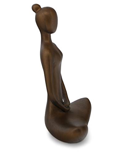 Buddha Groove Meditating Woman Yoga Statue Peacefully Seated In The Lotus Position With Antique Wash Bronze Finish | Made Of Polystone | For Indoor Use | 7 X 4.5 X 2.5 Inches #TOP3
